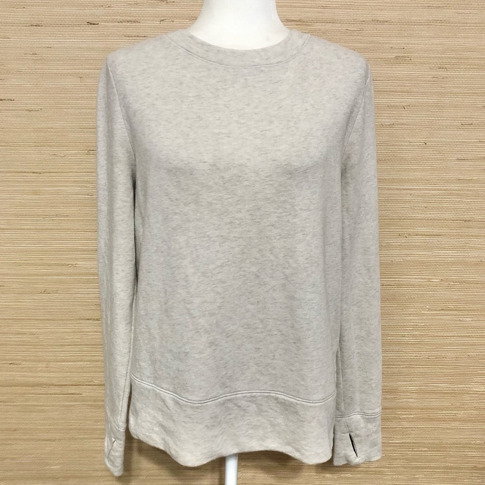 VS Sport Women's Oatmeal Tunic Bright Pink Lace-Up Back Sweater Size Medium